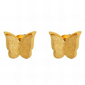 18K GOLD PLATED STAINLESS STEEL BUTTERFLIES EARRINGS